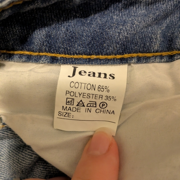 NWT Chartou Barrel Y2K Light Wash Jeans Heart Print Valentines Day Women Size XL - Picture 6 of 6